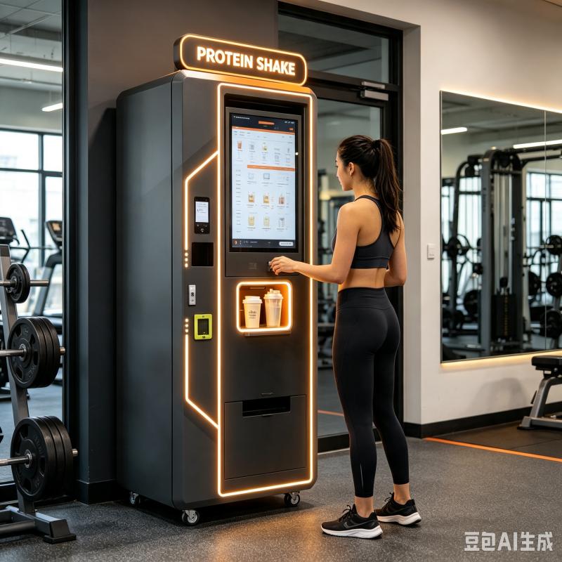 Nutrition Fitness Center - آلة بيع أوتوماتيكية لمشروبات البروتين، حل